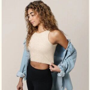 Kindred Bravely Sublime Bamboo Hands-Free Pumping Longline Bra Top Size M in Tan